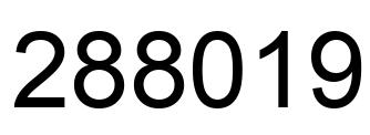 Number 288019 black image