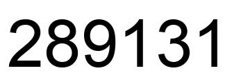 Number 289131 black image