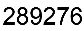 Number 289276 black image