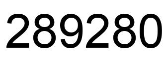 Number 289280 black image
