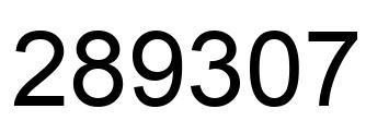 Número 289307 imagen negro