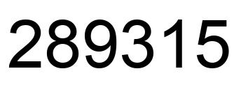 Número 289315 imagen negro