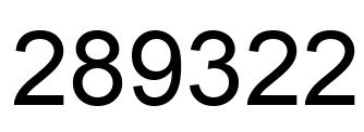 Number 289322 black image