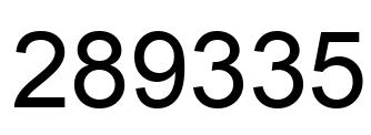 Number 289335 black image