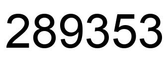Number 289353 black image