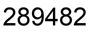 Number 289482 black image