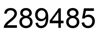 Number 289485 black image