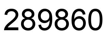 Number 289860 black image