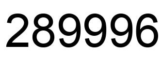 Number 289996 black image