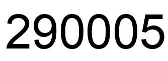 Number 290005 black image