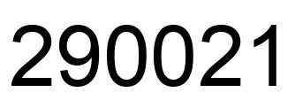 Number 290021 black image