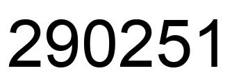 Number 290251 black image