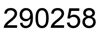 Number 290258 black image