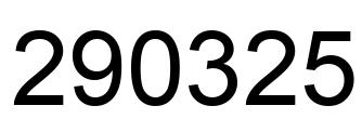 Number 290325 black image