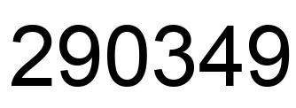 Number 290349 black image