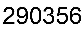 Number 290356 black image