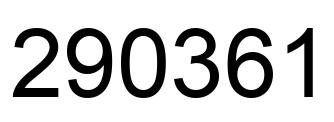 Number 290361 black image