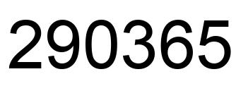 Number 290365 black image