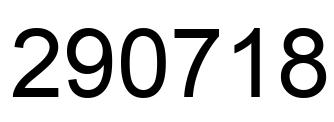 Number 290718 black image