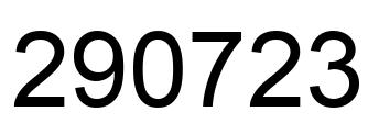 Number 290723 black image