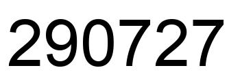 Number 290727 black image
