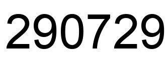 Number 290729 black image