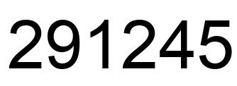 Number 291245 black image