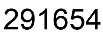 Number 291654 black image