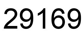 Number 29169 black image