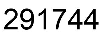 Number 291744 black image