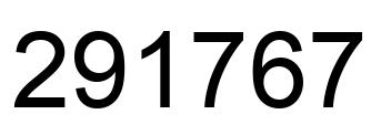 Number 291767 black image