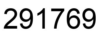 Number 291769 black image