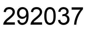 Number 292037 black image