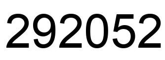 Number 292052 black image