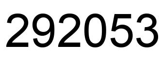 Number 292053 black image