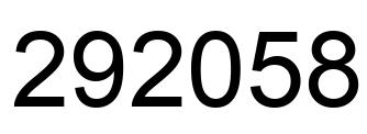 Number 292058 black image