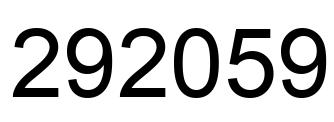 Number 292059 black image