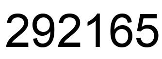 Number 292165 black image