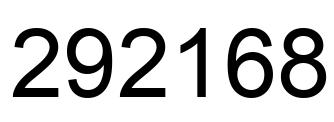 Number 292168 black image