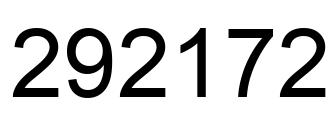 Number 292172 black image