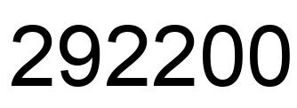 Number 292200 black image