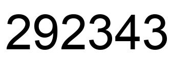 Number 292343 black image