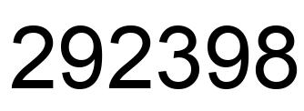 Number 292398 black image