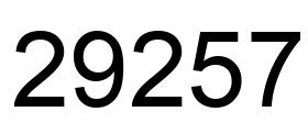 Número 29257 imagen negro