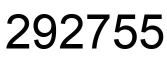 Number 292755 black image