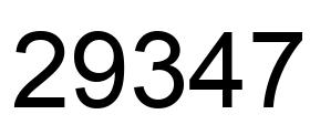 Number 29347 black image
