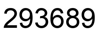 Number 293689 black image