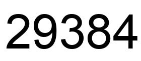 Number 29384 black image