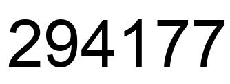 Number 294177 black image