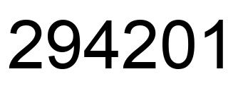 Number 294201 black image